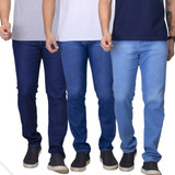 Kit 3 Calça Jeans Sarja Masculina Skinny Slim Lycra Colorida
