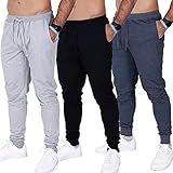 Kit 3 Calça Moletom Com Bolso Jogger Masculina Adulto GG 