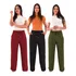 Kit 3 Calça Pantalona Feminina Cintura Alta Tendência Larga 