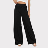 Kit 3 Calça Pantalona Feminino De Ribana Canelada