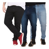 Kit 3 Calça Plus Size Masculina Jeans Com Elastano Lycra Top