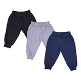Kit 3 Calças Bebe Moletom Peluciada Flanelada Algodão M G Gg
