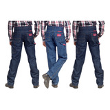 Kit 3 Calças Jeans Carpinteiro Infantil Estilo Country 657