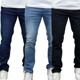 Kit 3 Calças Jeans Masculina Moderna Básica Com Lycra