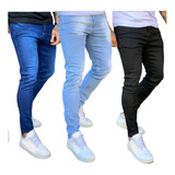 Kit 3 Calças Jeans Masculina Skinny Modelo Inovado Coleção