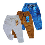 Kit 3 Calças Jogger Infantil Bebe