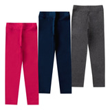 Kit 3 Calças Legging Térmica Flanelada Infantil Inverno 4 16