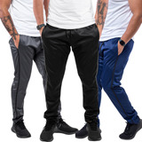 Kit 3 Calças Masculina Malha Forrada Academia Esportiva 082