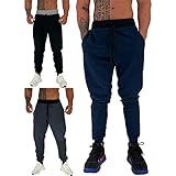 Kit 3 Calças Masculina Moletom MXD Conceito Slim Jogger Casual Cores Tradicionais Academia Lazer Treino Passeio  P  Opção 06 