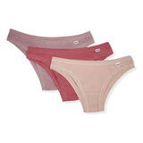 Kit 3 Calcinhas Adulto Delrio Tanga Biquíni Cotton Lingerie 