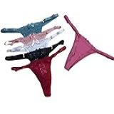 Kit 3 Calcinhas Tanga Aruna Fio Duplo String De Renda Sexy Com Alças Reguláveis Poliamida Mavique Multicolorido M 