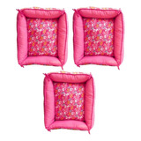 Kit 3 Cama Caminha Cachorro Gato Pet 100 Lavável P Rosa