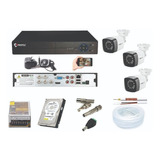 Kit 3 Câmeras De Segurança Hd 720p Dvr 4 Ch 5x1 Hd 160gb