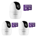 Kit 3 Câmeras Wi fi 360 Cartão Memória 32gb Im4 C Intelbras