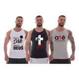 Kit 3 Camisa Camiseta Blusa Regata Masculina Evangelização