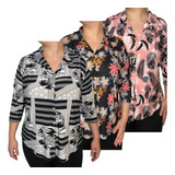 Kit 3 Camisa Feminina