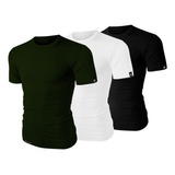 Kit 3 Camisa Lisa Básica Varias Cores Camiseta 100% Algodão