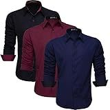 Kit 3 Camisa Masculina Slim Social Manga Longa Fácil De Passar 3K357 M 