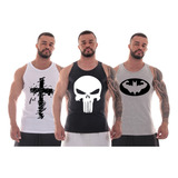 Kit 3 Camisa Regata Masculina Blusas Fitness Camisa Treino