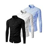 Kit 3 Camisa Social Masculina Slim Fit Premium Pronta Entreg BR Alfa G Slim Multicolorido 