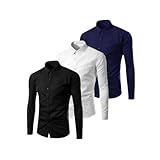 Kit 3 Camisa Social Masculina Slim Fit Premium Pronta Entreg  BR  Alfa  P  Slim  Sortido 