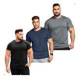 Kit 3 Camisa Uv Masculina Plus Size Dry Fit Roupa Academia