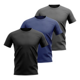 Kit 3 Camisa Uv Masculina Plus Size Dry Fit Roupa Academia
