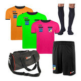Kit 3 Camisas Arbitro Futebol 1 Short 1 Meião 1 Brinde