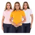 Kit 3 Camisas Blusa Gola Polo Feminina Baby Look Tshirt Lisa