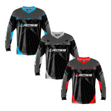 Kit 3 Camisas Blusa Trilha Motocross Manga Longa Masculina