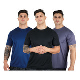 Kit 3 Camisas Dry Fit Treino Proteção Uv Academia Esporte