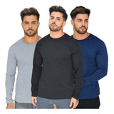 Kit 3 Camisas Manga