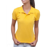 Kit 3 Camisas Polo Feminina Atacado Piquet Uniforme Lisa