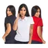 Kit 3 Camisas Polo Femininas Camiseta Gola Atacado Piquet
