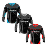 Kit 3 Camisas Trilha Blusa Motocross Manga Longa Masculina
