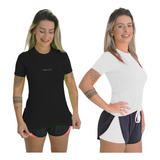 Kit 3 Camiseta Academia Feminina Camisa Dry Fit Treino Blusa