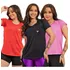 Kit 3 Camiseta Academia Feminina Camisa Dry Fit Treino Blusa
