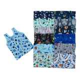 Kit 3 Camiseta Blusa Regata Bebê Menino Malha Estampada