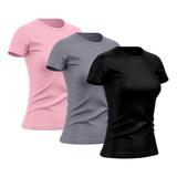 Kit 3 Camiseta Feminina Dry Fit