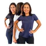 Kit 3 Camiseta Feminina Treino Dryfit Academia Fitness Cross