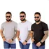 Kit 3 Camiseta Masculina Sem Estampa Lisa Gola Redonda