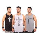 Kit 3 Camiseta Regata Blusa Masculina Gospel Estampa Cristã