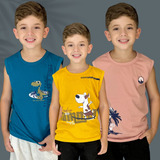 Kit 3 Camiseta Regata Infantil Estampada Menino 100 Algodão