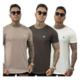 Kit 3 Camiseta Slim Longline Pv Premium Oversized Gola Fio