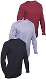 KIT 3 Camisetas Com Proteção UV 50 Dry Fit Segunda Pele Térmica Tecido Termodry Manga Longa Preto Branco Vermelho M