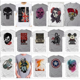 Kit 3 Camisetas Desenhos Séries Bandas