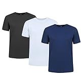 Kit 3 Camisetas Dry Fit Masculina Esportes Exercícios Academia Proteção UV 50 As2 Alpha X L Regular Preto Branco Marinho 
