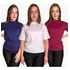Kit 3 Camisetas Feminina Blusas T-shirt Algodão Gola Alta