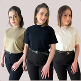 Kit 3 Camisetas Feminina