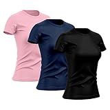 Kit 3 Camisetas Feminina Dry Básica Lisa Proteção Solar UV Térmica Camisa Blusa Tamanho GG